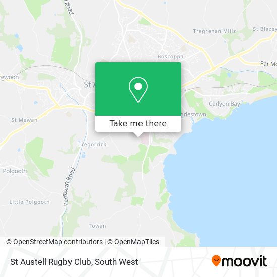 St Austell Rugby Club map