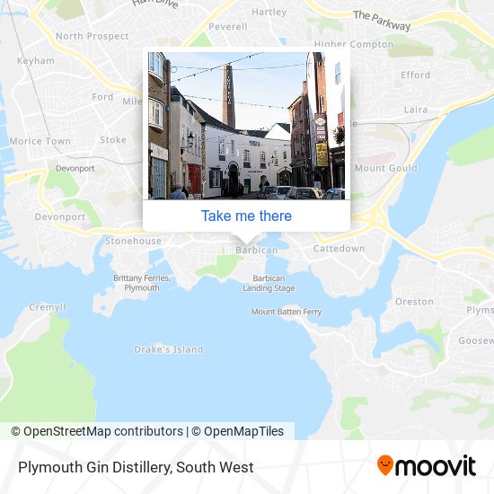 Plymouth Gin Distillery map