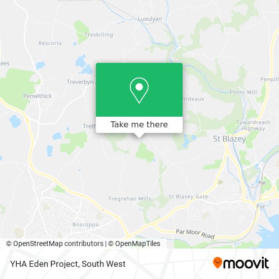 YHA Eden Project map