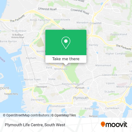 Plymouth Life Centre map