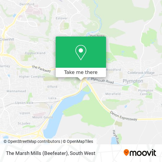 The Marsh Mills (Beefeater) map