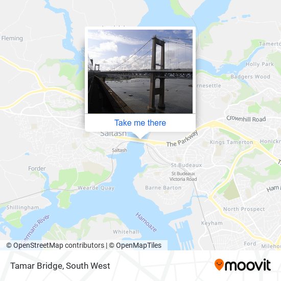 Tamar Bridge map
