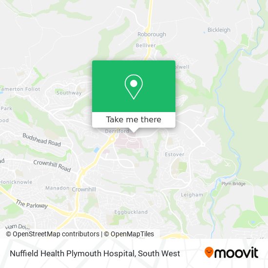 Nuffield Health Plymouth Hospital map