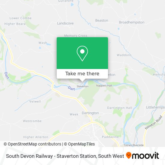 South Devon Railway - Staverton Station map