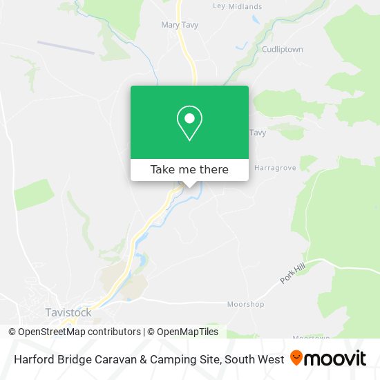 Harford Bridge Caravan & Camping Site map