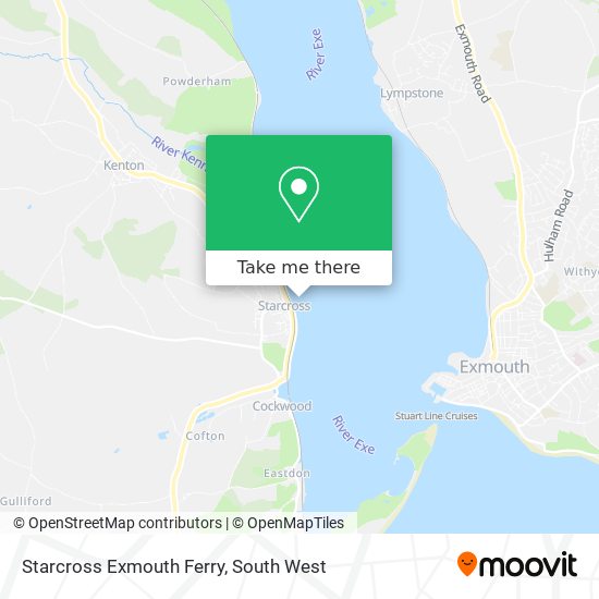 Starcross Exmouth Ferry map