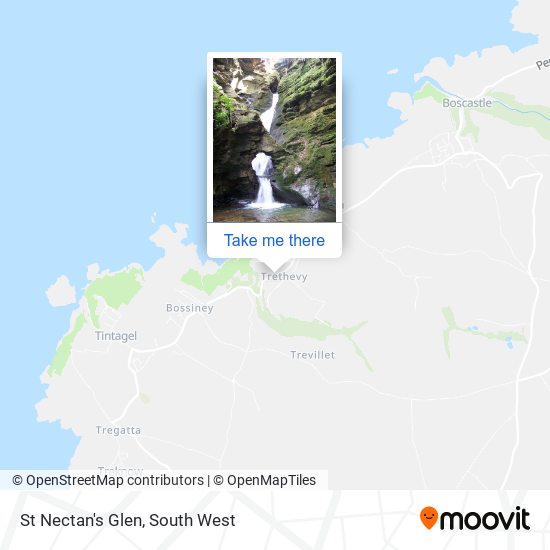St Nectan's Glen map