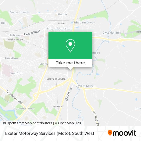 Exeter Motorway Services map