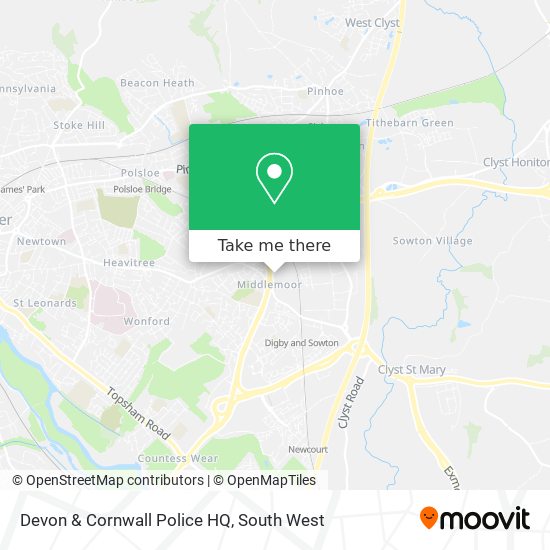 Devon & Cornwall Police HQ map
