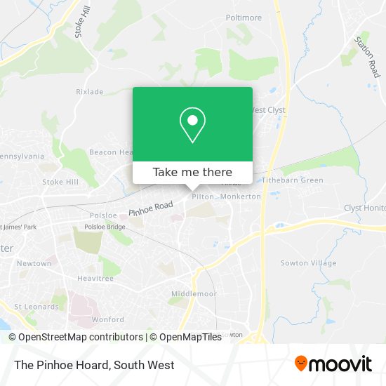 The Pinhoe Hoard map