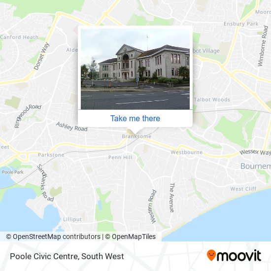 Poole Civic Centre map
