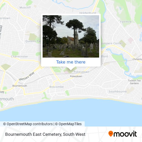 Bournemouth East Cemetery map