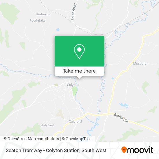 Seaton Tramway - Colyton Station map