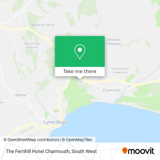 The Fernhill Hotel Charmouth map