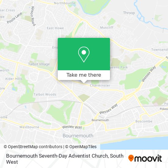 Bournemouth Seventh-Day Adventist Church map