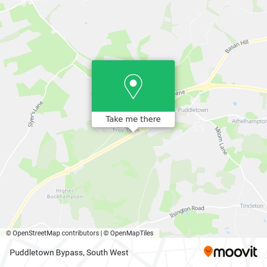 Puddletown Bypass map