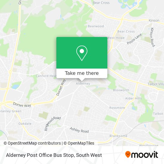 Alderney Post Office Bus Stop map