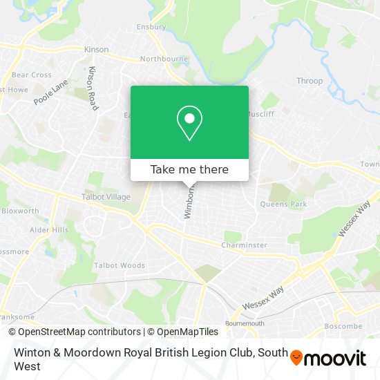 Winton & Moordown Royal British Legion Club map