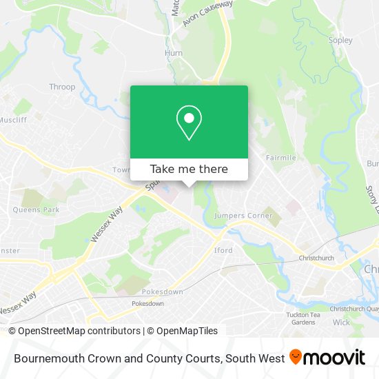 Bournemouth Crown and County Courts map