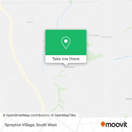 Spreyton Village map