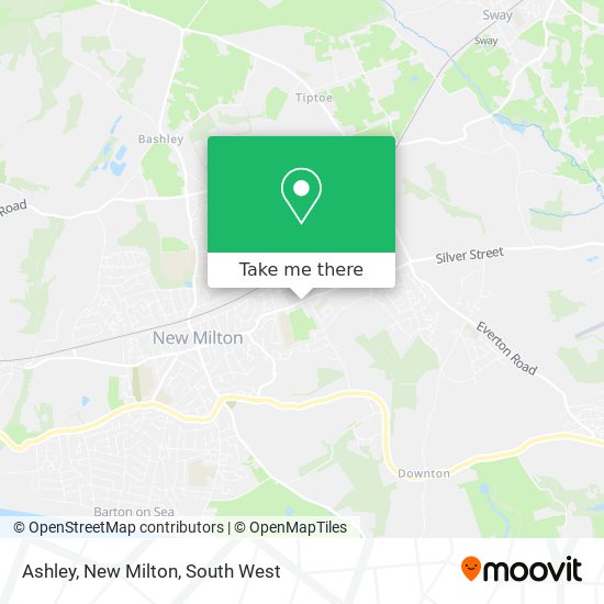 Ashley, New Milton map