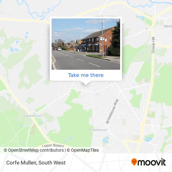 How to get to Corfe Mullen in East Dorset by bus or train?