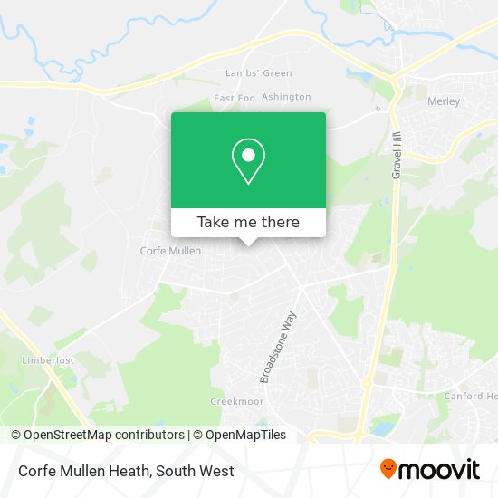 Corfe Mullen Heath map