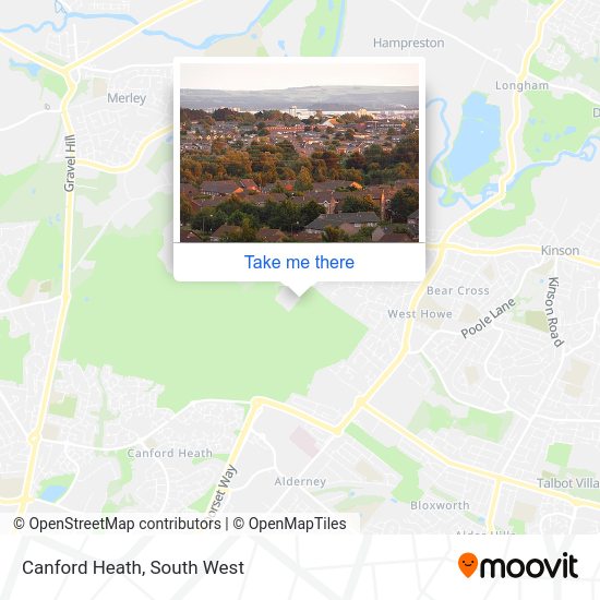 How to get to Canford Heath in Poole by bus or train?