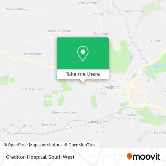 Crediton Hospital map