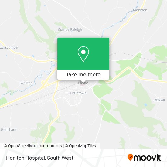 Honiton Hospital map