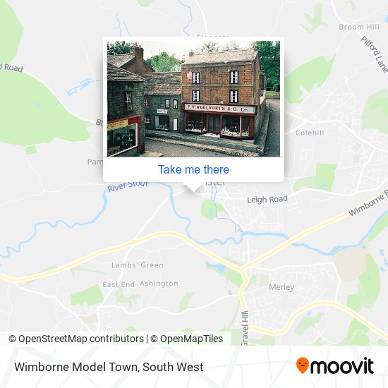 Wimborne Model Town map