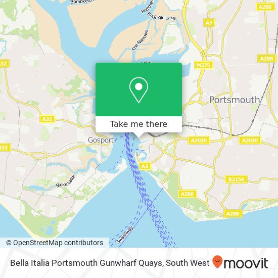 Bella Italia Portsmouth Gunwharf Quays map