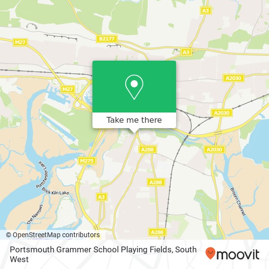 Portsmouth Grammer School Playing Fields map