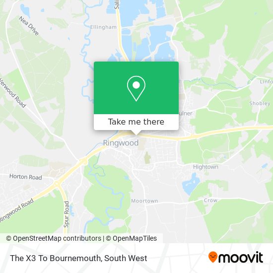 The X3 To Bournemouth map