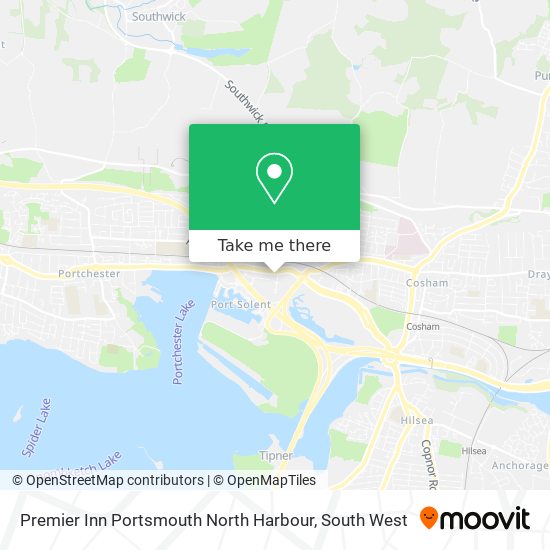 Premier Inn Portsmouth North Harbour map