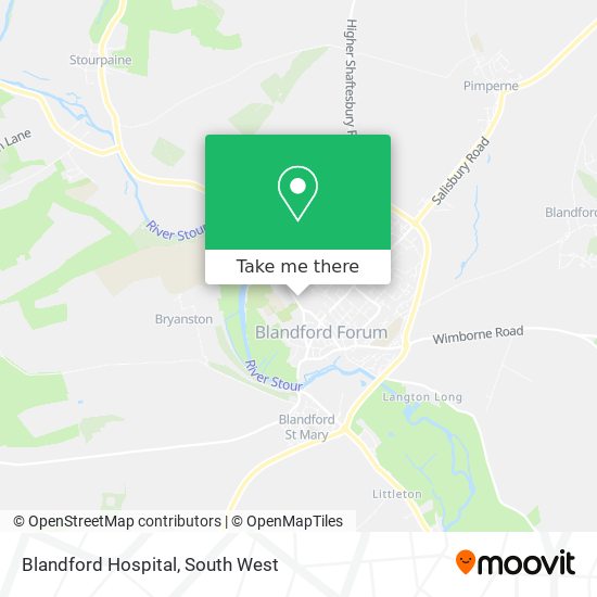 Blandford Hospital map