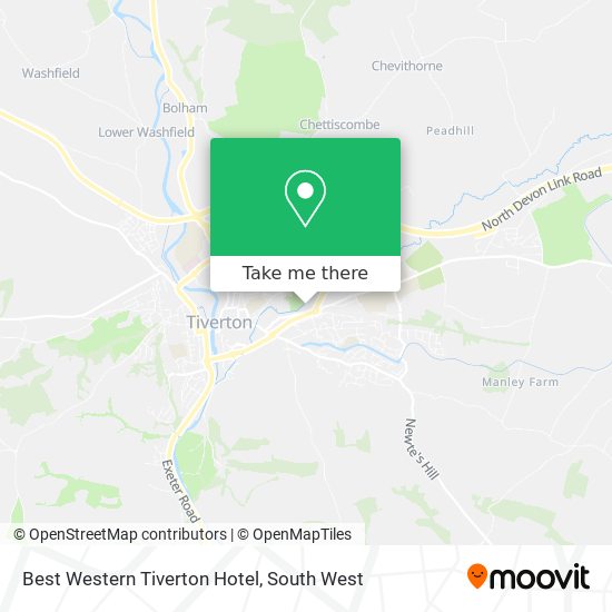 Best Western Tiverton Hotel map