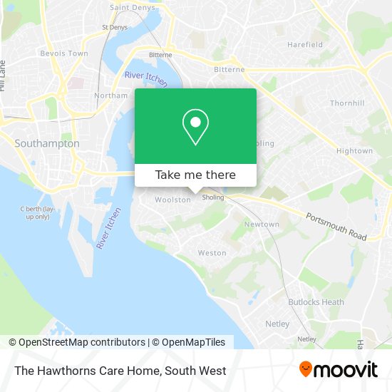The Hawthorns Care Home map