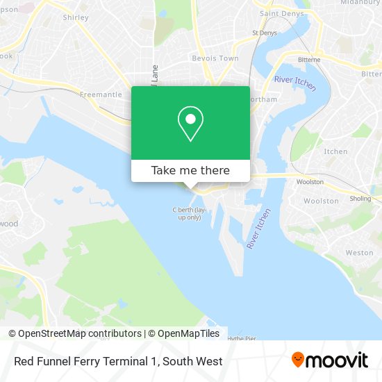 Red Funnel Ferry Terminal 1 map