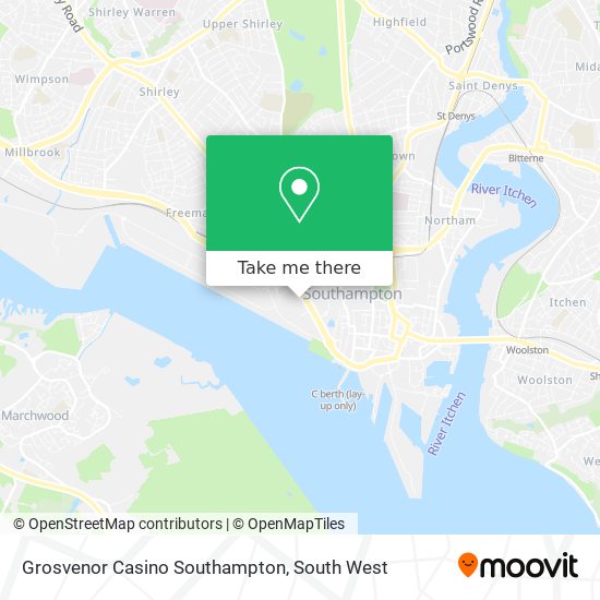 Grosvenor Casino Southampton map