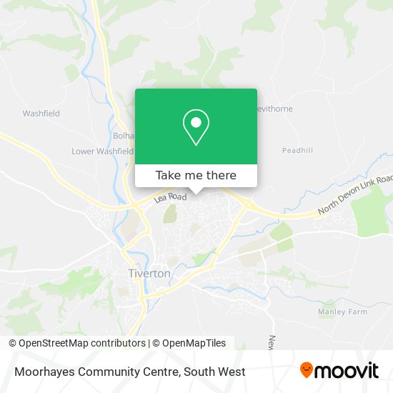 Moorhayes Community Centre map