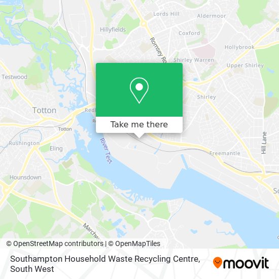 Southampton Household Waste Recycling Centre map