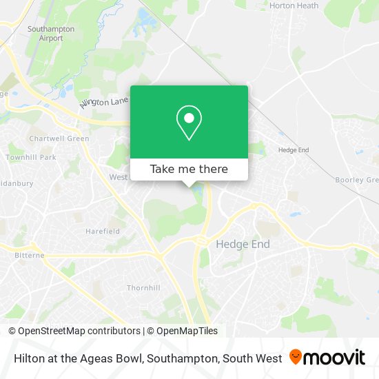 Hilton at the Ageas Bowl, Southampton map