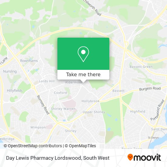 Day Lewis Pharmacy Lordswood map