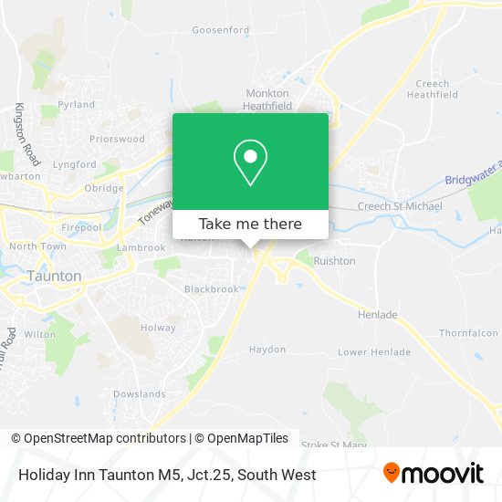 Holiday Inn Taunton M5, Jct.25 map