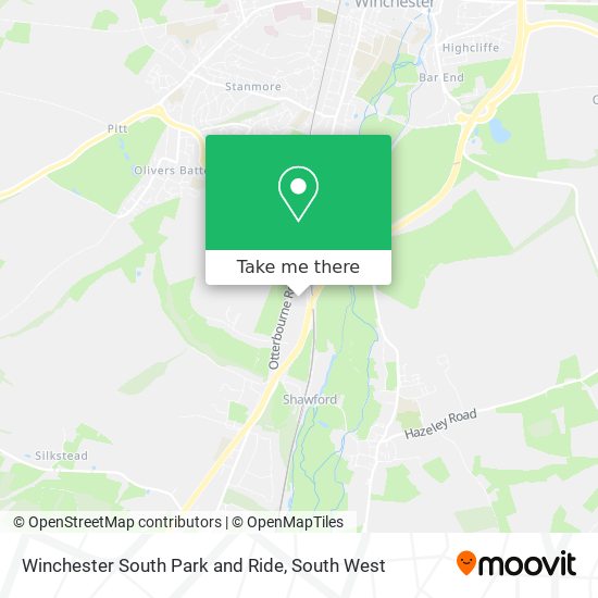 Winchester South Park and Ride map