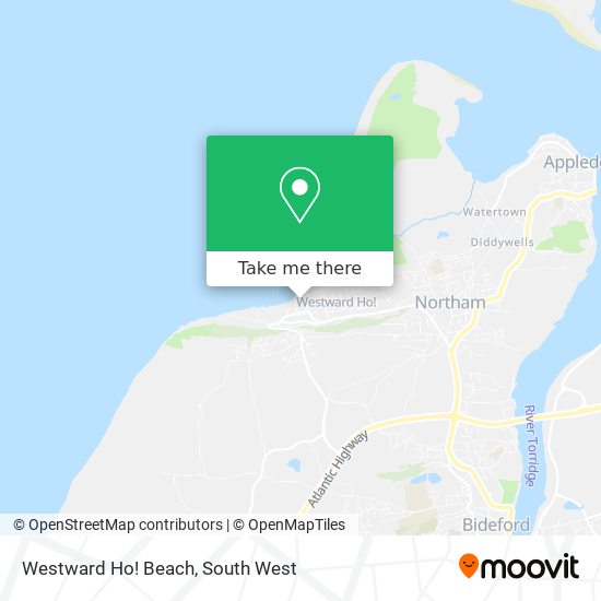 Westward Ho! Beach map