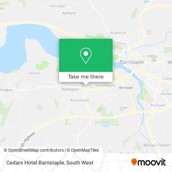 Cedars Hotel Barnstaple map