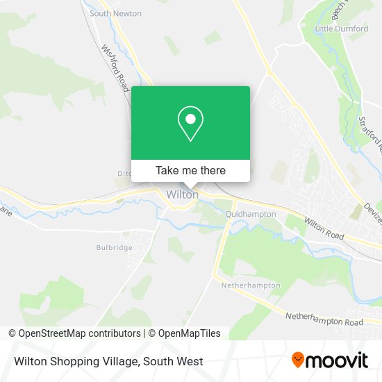 How to get to Wilton Shopping Village in Wiltshire by bus or train?