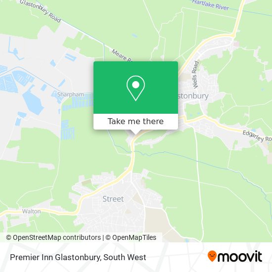 Premier Inn Glastonbury map